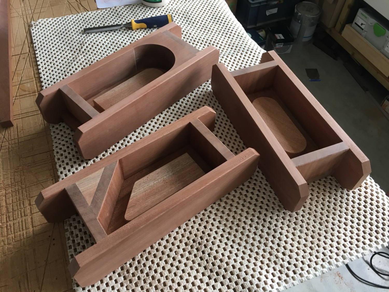 Sapele moulds for making bricks Photo